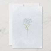 ブルーハイドレンジアの花と十字架のファーストコムニオン 招待状 (裏面)