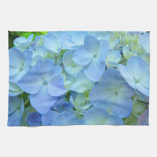 ブルーハイドレンジアの花 キッチンタオル オーダーメイド (横)