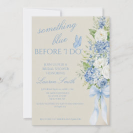 ブルーハイドレンジアの「Something Blue」ブライダルシャワー招待状 招待状