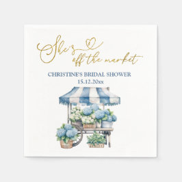 ブルーハイドレンジア She's off the Market ブライダルシャワー スタンダードカクテルナプキン