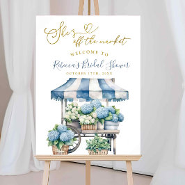 ブルーハイドレンジア She's off the market ブライダルシャワー ポスター