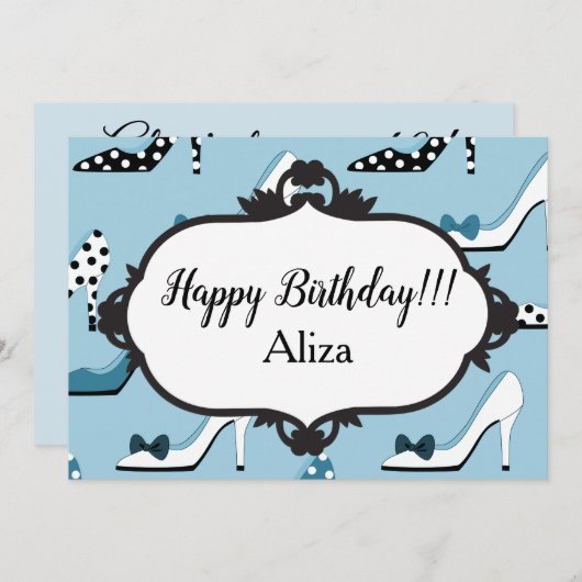 ブルーハイヒール40th誕生日パーティー 招待状 (正面/裏面)