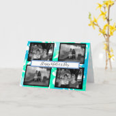 ブルーハイビスカスと写真の母の日 カード (黄色い花)