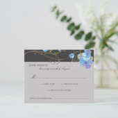 ブルーハイビスカススワール&スワローズ結婚フローラ 出欠カード (スタンド正面)