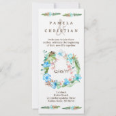 ブルーハイビスカストロピカルフローラリース招待状 招待状 (正面)