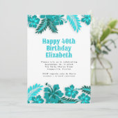 ブルーハイビスカスハワイアンフラワーズバースデーパーティー 招待状 (スタンド正面)