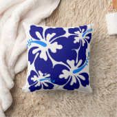 ブルーハイビスカスパターン クッション (ブランケット)