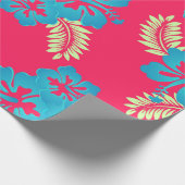 ブルーハイビスカスフローズトロピカルラッピング紙 ラッピングペーパー (角)