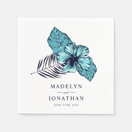 ブルーハイビスカス結婚ズ スタンダードカクテルナプキン (正面)