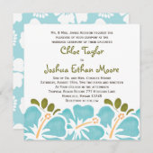 ブルーハイビスカス結婚式招待状 招待状 (正面/裏面)