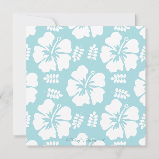 ブルーハイビスカス結婚式招待状 招待状 (裏面)