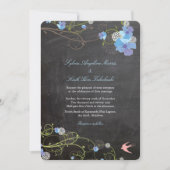 ブルーハイビスカス&スワローズフローラ結婚シャルボードズ 招待状 (正面)