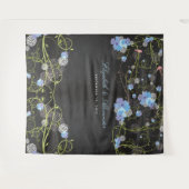 ブルーハイビスカス&スワローズ結婚フローラの背景 タペストリー (正面(横))