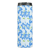 ブルーハイビスカス、ブルーフラワーズ、お名前 タンブラー (裏面)