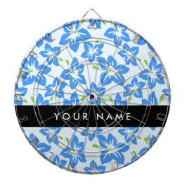 ブルーハイビスカス、ブルーフラワーズ、お名前 ダーツボード