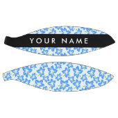 ブルーハイビスカス、ブルーフラワーズ、お名前 バスケットボール (パネル)