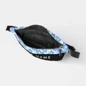 ブルーハイビスカス、ブルーフラワーズ、お名前 ファニーパック (見開き)