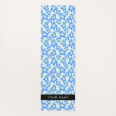 ブルーハイビスカス、ブルーフラワーズ、お名前 ヨガマット (裏面)