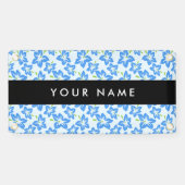 ブルーハイビスカス、ブルーフラワーズ、お名前 横断幕 (横)