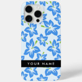ブルーハイビスカス、ブルーフラワーズ、お名前 Case-Mate iPhoneケース (裏面)