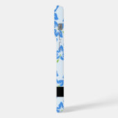 ブルーハイビスカス、ブルーフラワーズ、お名前 iPhoneケース (左側面)