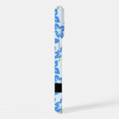 ブルーハイビスカス、ブルーフラワーズ、お名前 iPhoneケース (右側面)