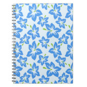 ブルーハイビスカス、ブルーフラワー、花のパターン ノートブック (正面)