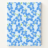 ブルーハイビスカス、ブルーフラワー、花のパターン ノートブック (裏面)