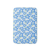 ブルーハイビスカス、ブルーフラワー、花のパターン バスマット (正面縦)