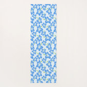 ブルーハイビスカス、ブルーフラワー、花のパターン ヨガマット (裏面)