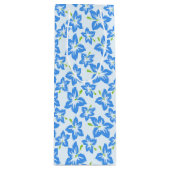 ブルーハイビスカス、ブルーフラワー、花のパターン ワインギフトバッグ (正面)