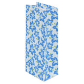 ブルーハイビスカス、ブルーフラワー、花のパターン ワインギフトバッグ (正面アングル)