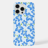 ブルーハイビスカス、ブルーフラワー、花のパターン iPhoneケース (裏面)