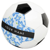 ブルーハイビスカス、青い花、あなたの名前 サッカーボール (3/4)