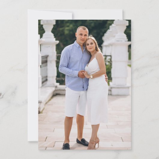 ブルーハイフォーマルジ名門私立校風のャンジェア庭園の結婚式 セーブザデート (裏面)