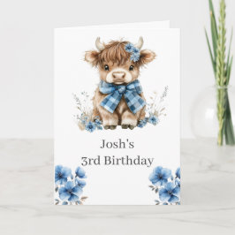 ブルーハイランドカウバースデーパーティーへの招待 招待状