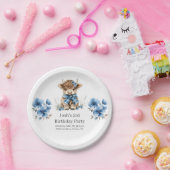 ブルーハイランドカウバースデーパーティー ペーパープレート (パーティー)