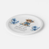 ブルーハイランドカウバースデーパーティー ペーパープレート (アングル)