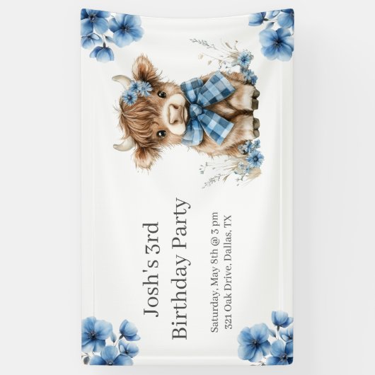 ブルーハイランドカウバースデーパーティー 横断幕 (縦)