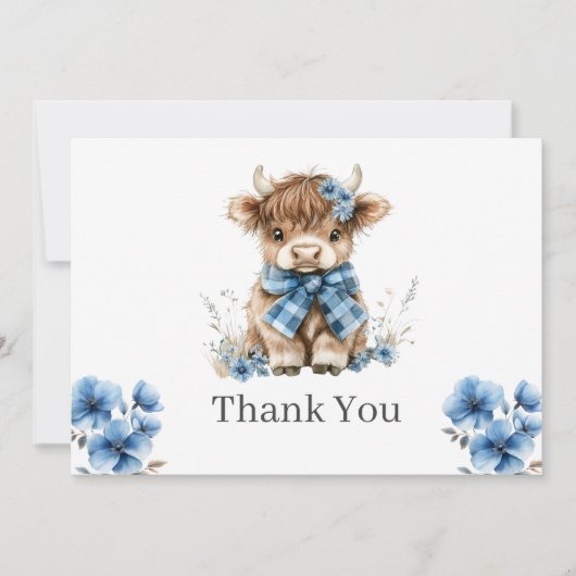 ブルーハイランドカウフラットサンキューカード サンキューカード (正面)