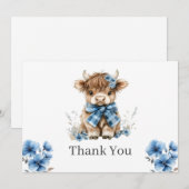 ブルーハイランドカウフラットサンキューカード サンキューカード (正面/裏面)