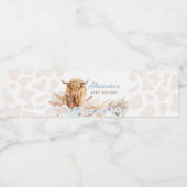 ブルーハイランド牛のベビーシャワー ペットボトルラベル (シングルラベル)