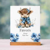 ブルーハイランド牛の誕生日ウィズサイン アクリルサイン (ニュートラル)