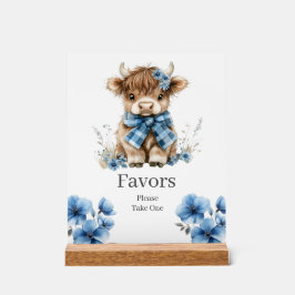 ブルーハイランド牛の誕生日ウィズサイン アクリルサイン