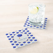 ブルーハイ王室のスクール卒業パーソナライズされた ガラスコースター (アングル)