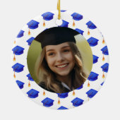 ブルーハイ王室のスクール卒業写真クリスマス セラミックオーナメント (裏面)