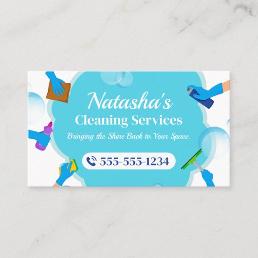 ブルーハウスクリーニングサービスハウス保ズ 名刺 (正面)