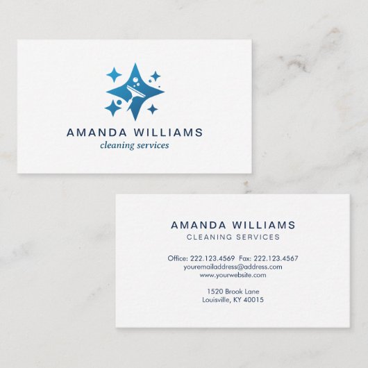 ブルーハウスクリーニングサービス名刺 名刺 (正面/裏面)