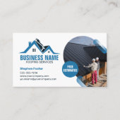 ブルーハウス屋根工事屋根職人屋根葺き材 名刺 (正面)