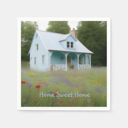 ブルーハウス引っ越し祝いパーティー スタンダードカクテルナプキン (正面)